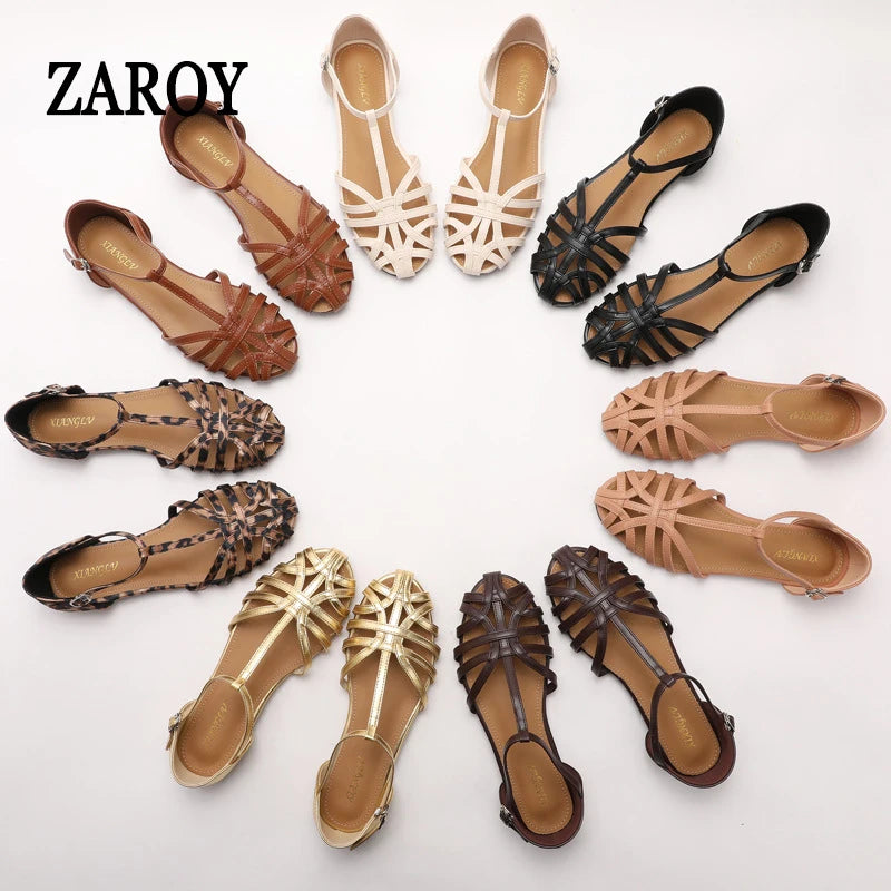 Women's Woven Cross-Strap Flat Sandals
