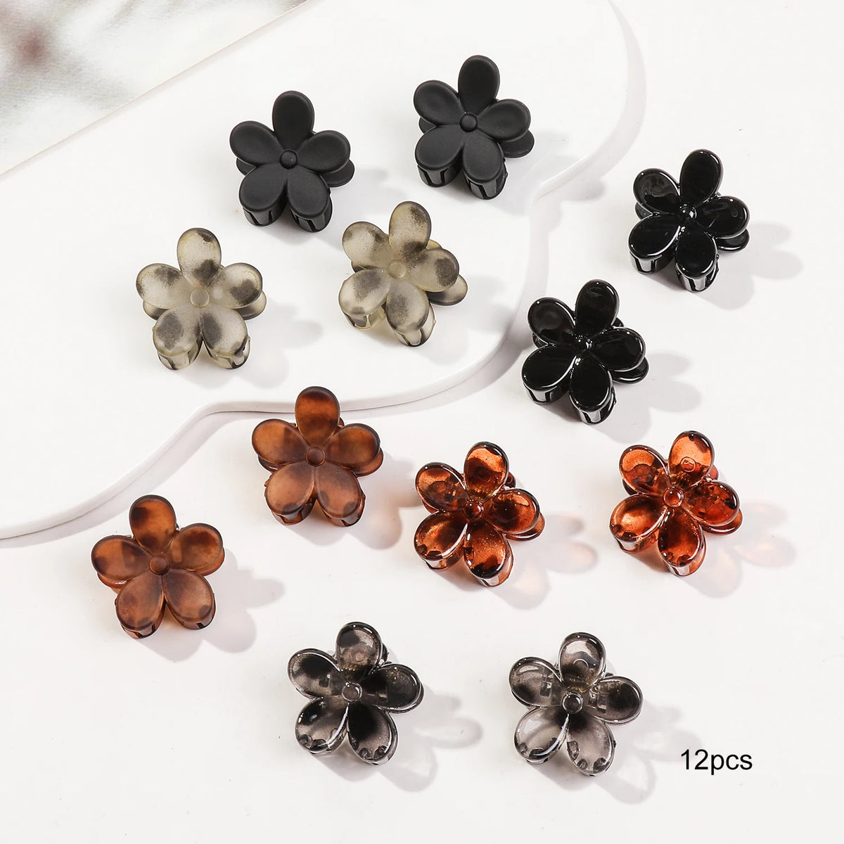 Mini Flower Hair Claw Clips Set