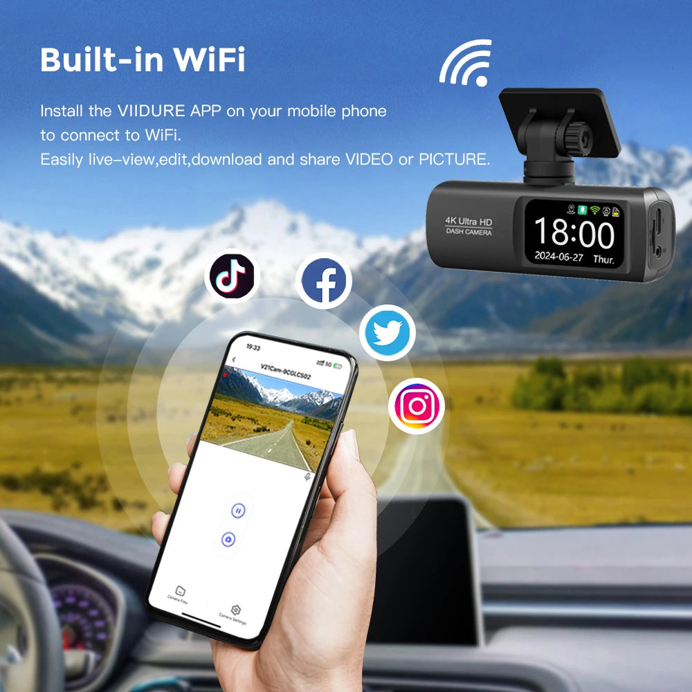 Budget 4K Front+Rear Dash Cam