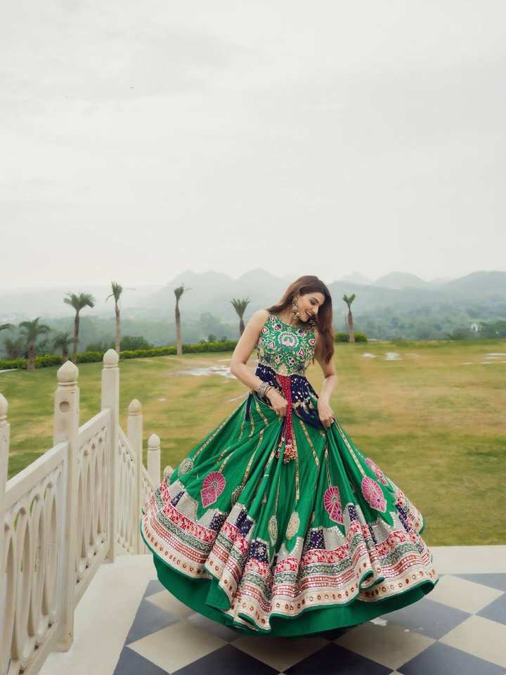 Green Cotton Afghan Kuchi Maxi Dress