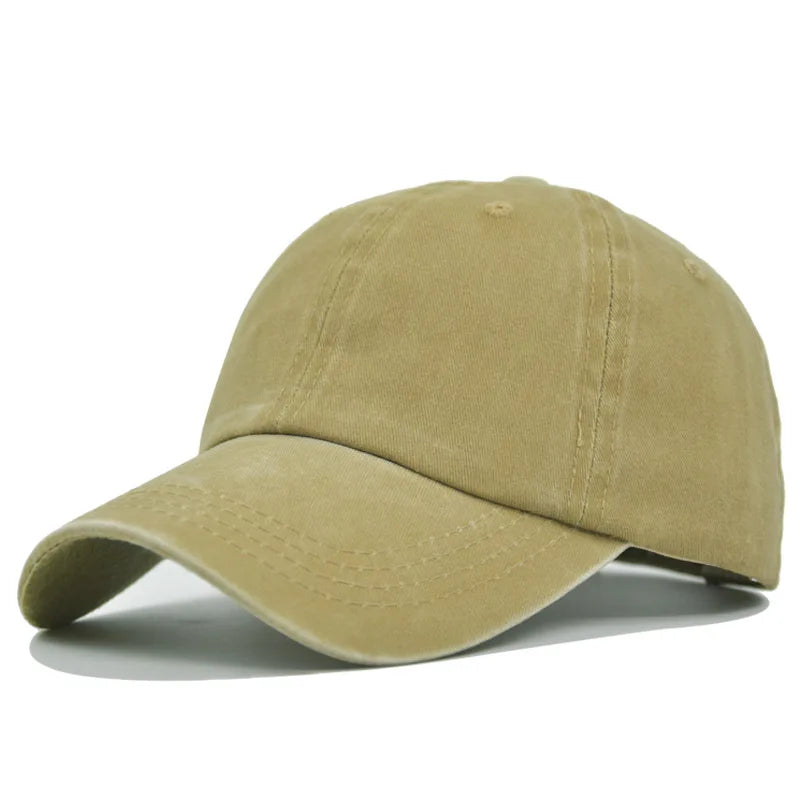 Vintage Washed Distressed Plain Baseball Cap - 100% Cotton Soft Top Unstructured Plain Dad Hat