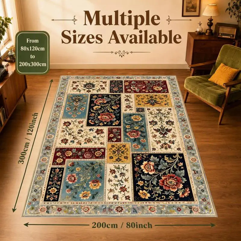 Vintage Persian Patchwork Floral Rug