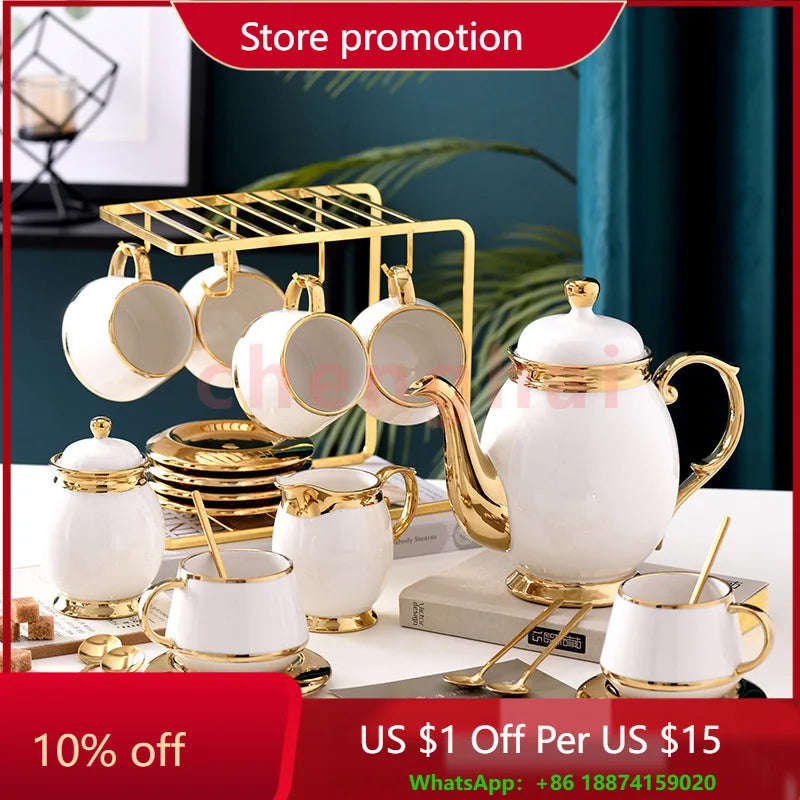 Gold Arabic Ceramic Tea Set