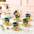 Turkish Coffee Cups Set - Gold Border