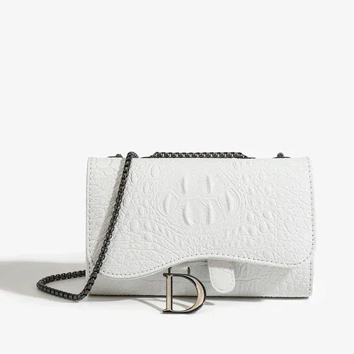 Women's Croc Pattern Chain Handbag