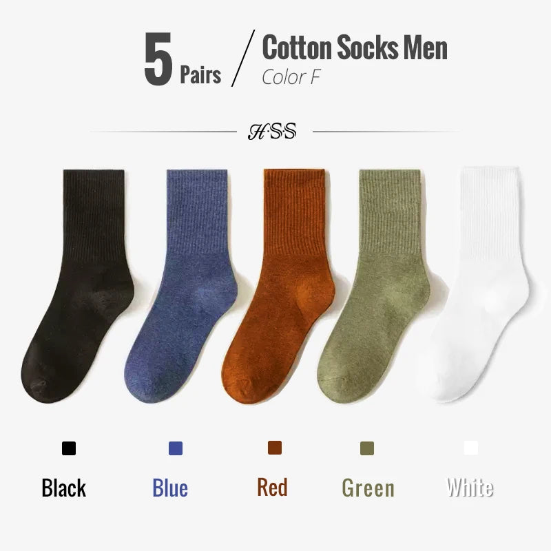 Men's Cotton Crew Socks, 5-Pack