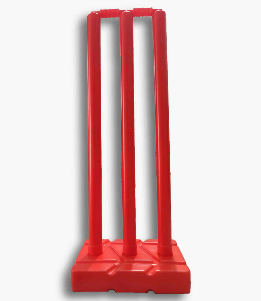 Plastic Cricket Stumps Set - 3 Stumps with Bails and Base
